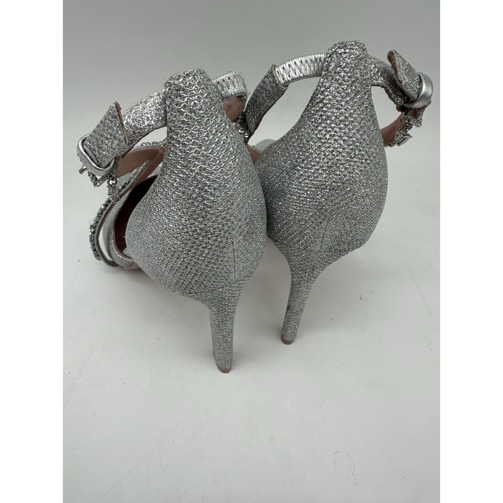 Naturalizer Silver Rhinestone T-Strap Pointed-Toe Heels - Picture 5 of 5